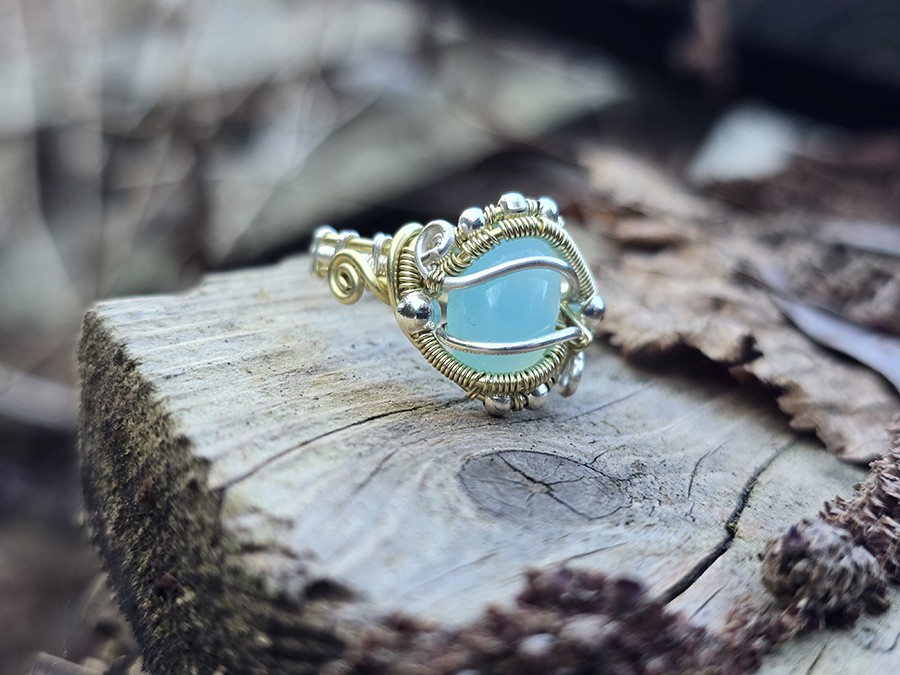 Image d'illustration du produit Bague agate  bleue