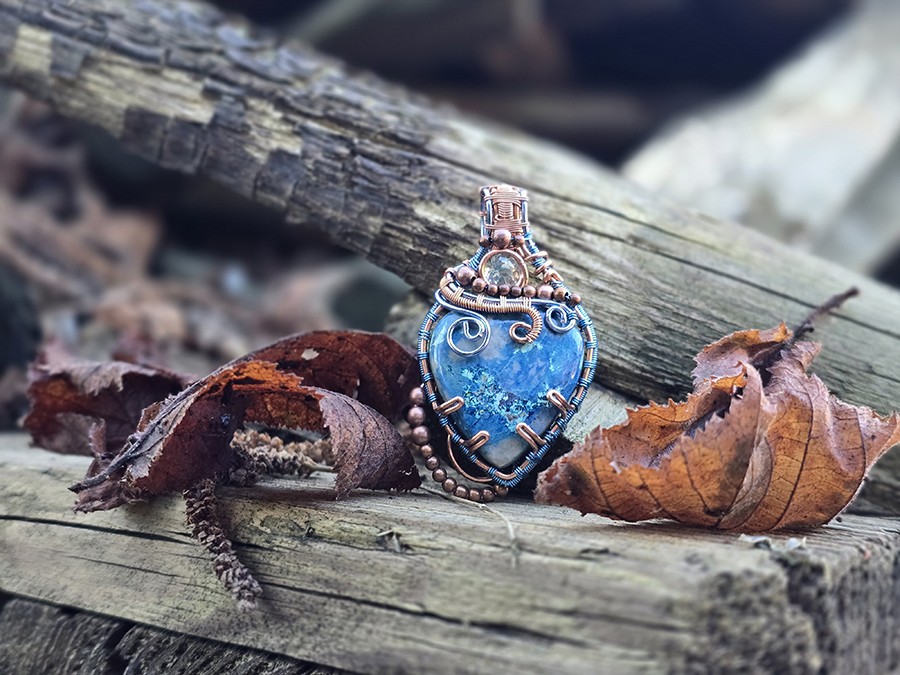 Image d'illustration du produit Pendentif Azurite et aigue-marine