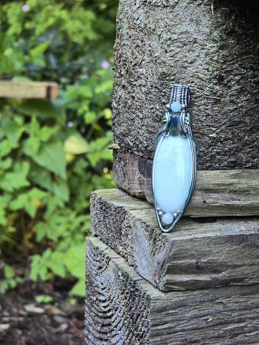 Image d'illustration du produit Pendentif amazonite et opale fumée