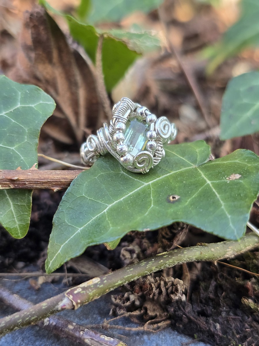 Image d'illustration du produit Bague en argent tourmaline bleu-vert