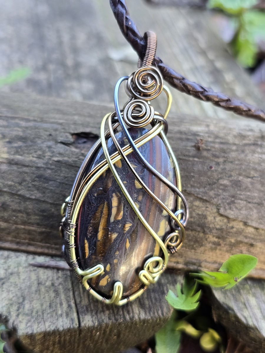 Image d'illustration du produit Pendentif réversible Oeil de Tigre et Marcassite