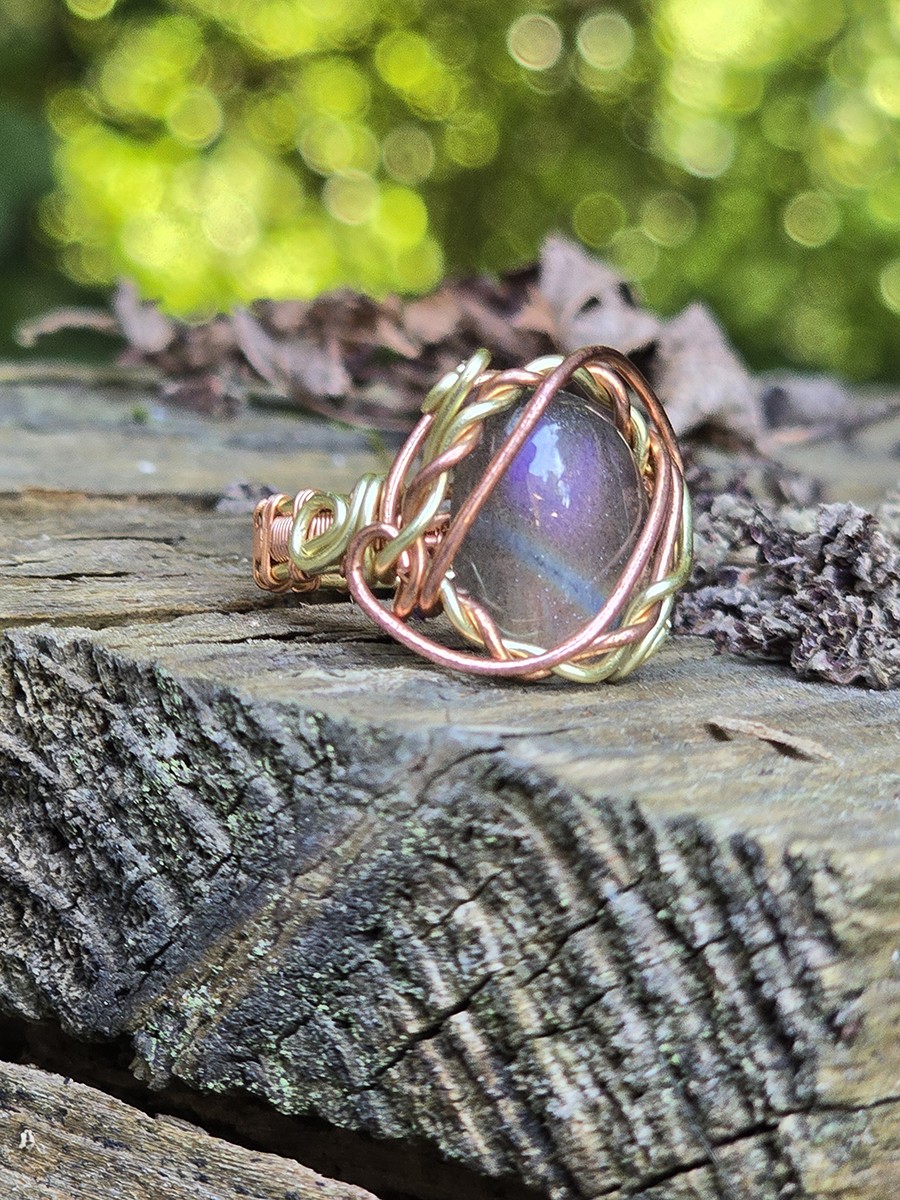 Image d'illustration du produit Bague labradorite strie bleue