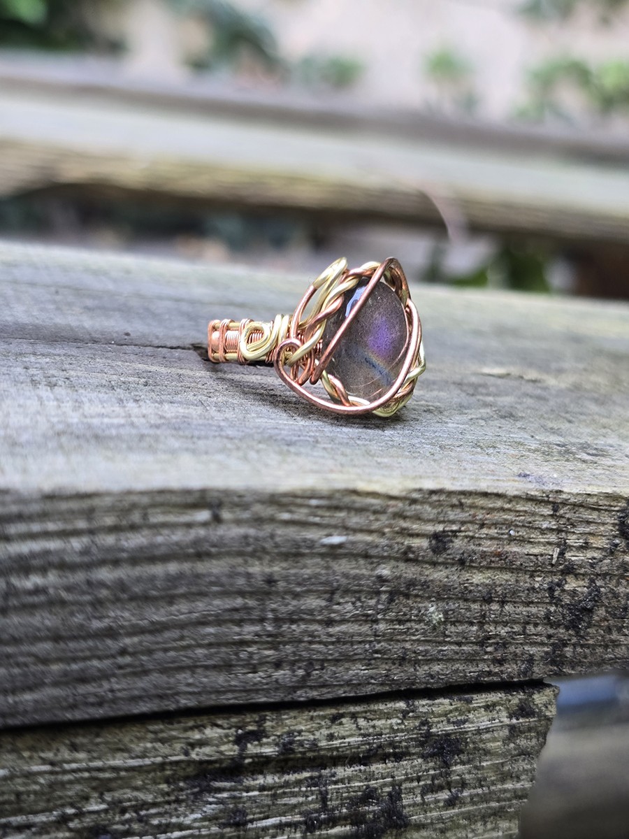 Image d'illustration du produit Bague labradorite strie bleue