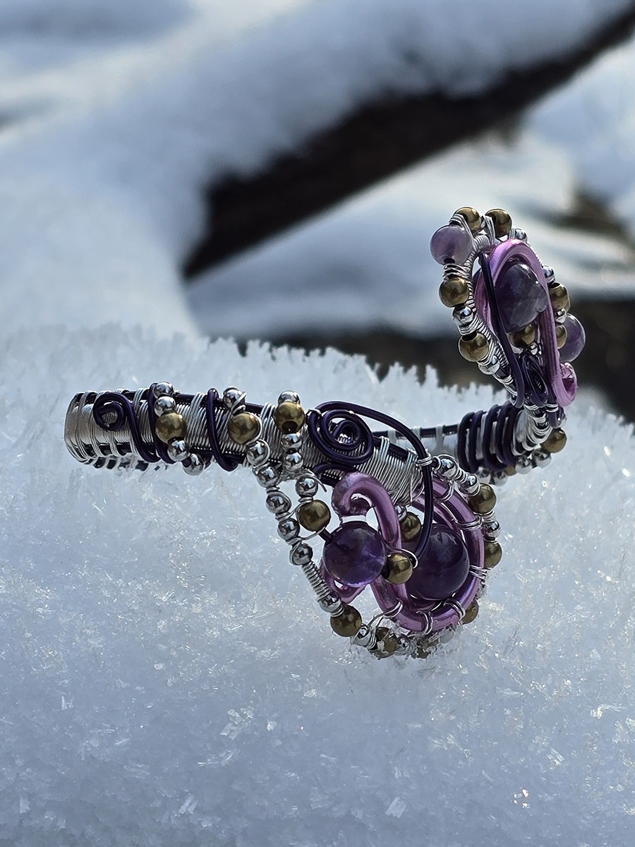 Image d'illustration du produit Bracelet serpent améthyste