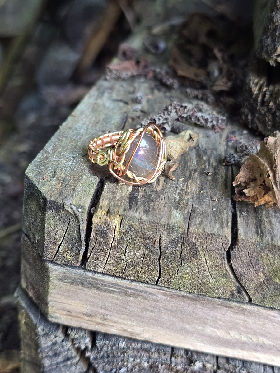 Image d'illustration du produit Bague labradorite strie bleue