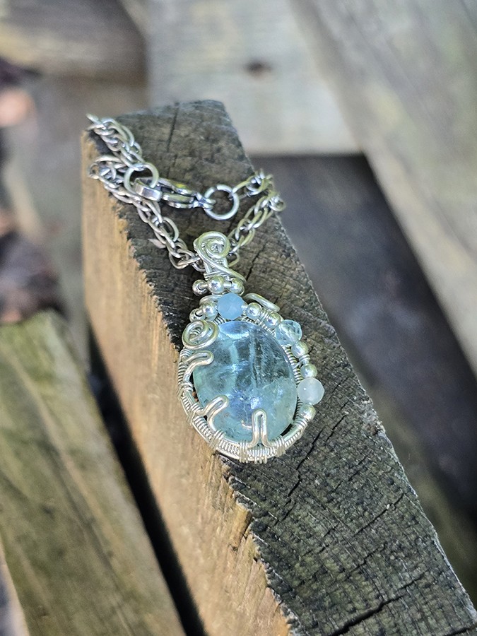 Image d'illustration du produit Pendentif aigue-marine et argent
