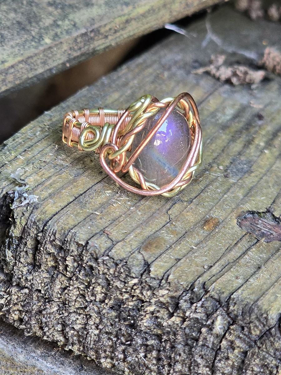 Image d'illustration du produit Bague labradorite strie bleue