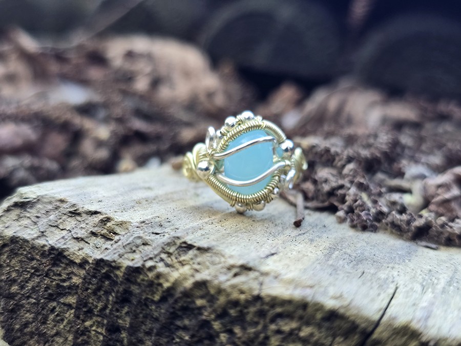 Image d'illustration du produit Bague agate  bleue
