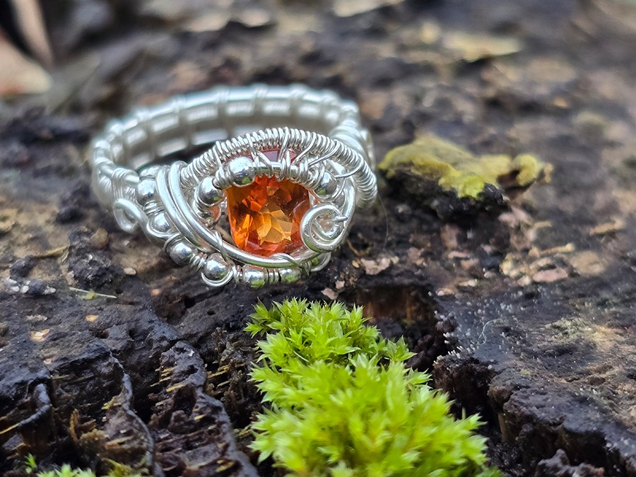 Image d'illustration du produit Bague en argent et spessartite