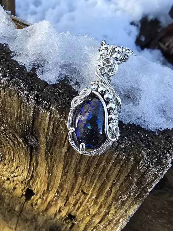 Image d'illustration du produit Pendentif opale boulder et argent