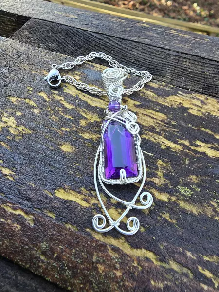 Image de couverture du produit Pendentif grande améthyste et argent
