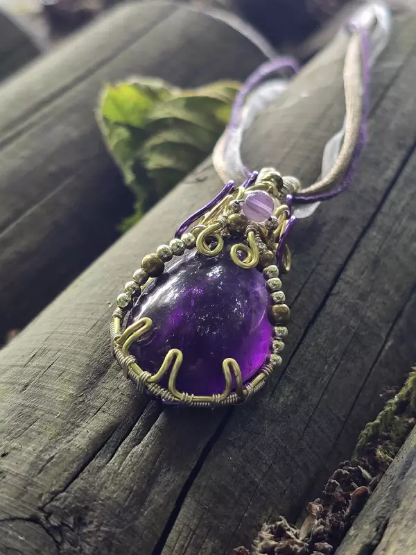 Image d'illustration du produit Pendentif améthyste et quartz rose