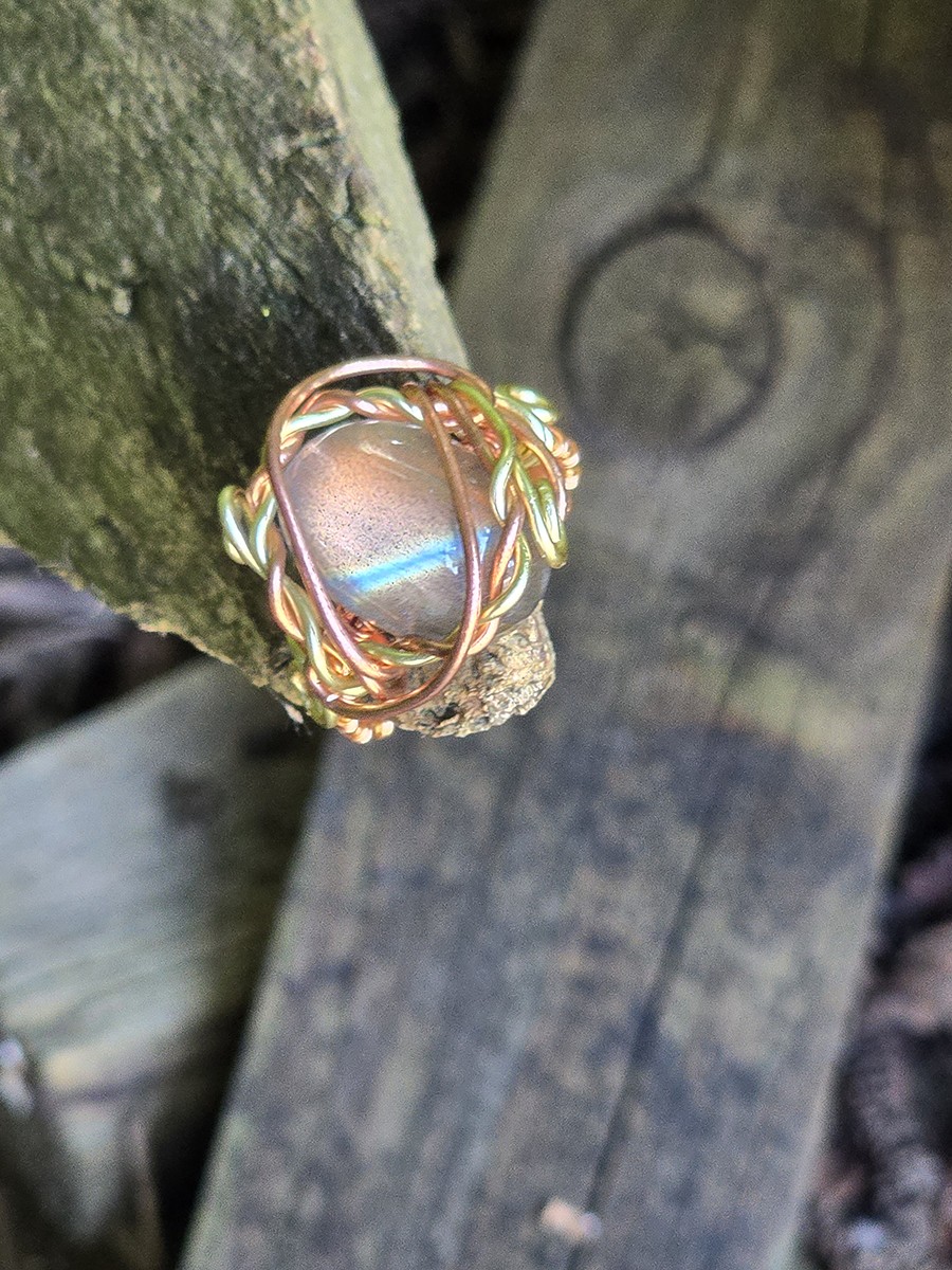 Image de couverture du produit Bague labradorite strie bleue