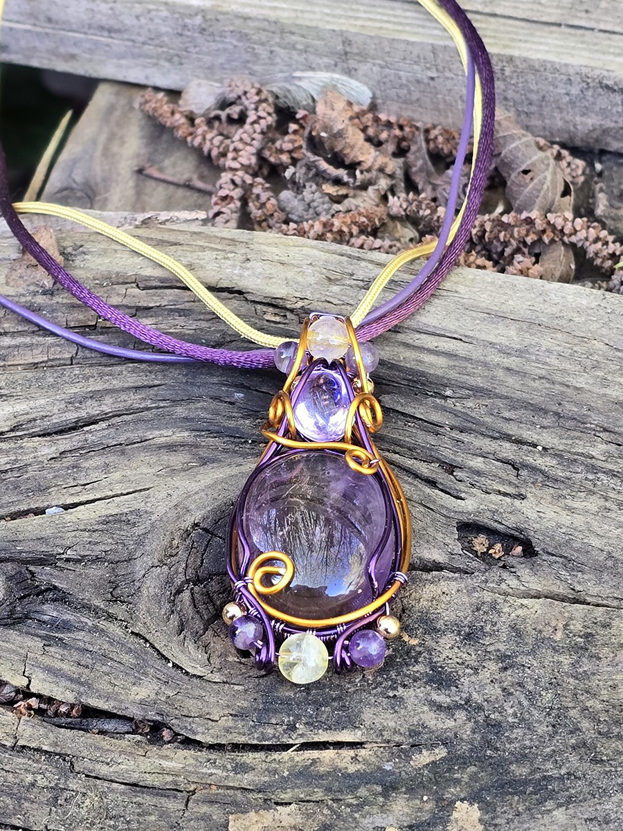 Image d'illustration du produit Pendentif amétrine et améthyste