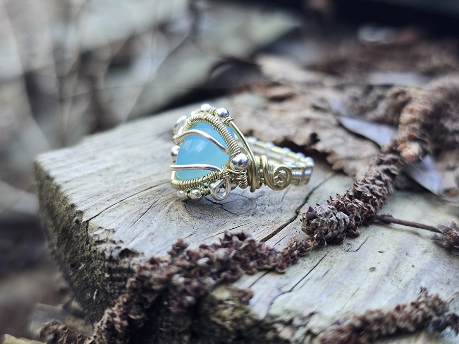 Image d'illustration du produit Bague agate  bleue