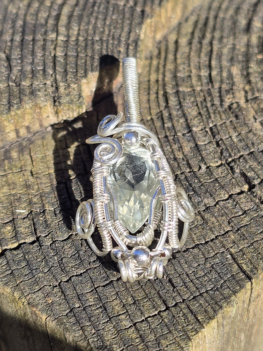 Image d'illustration du produit Pendentif prasiolite et argent