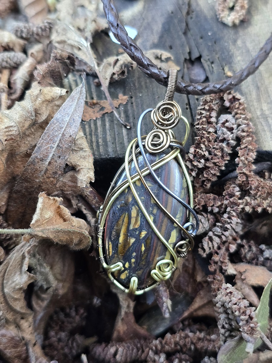 Image de couverture du produit Pendentif réversible Oeil de Tigre et Marcassite