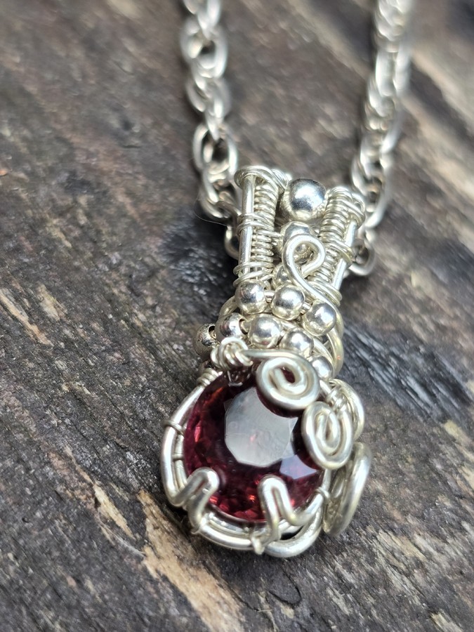 Image d'illustration du produit Pendentif argent et tourmaline rose