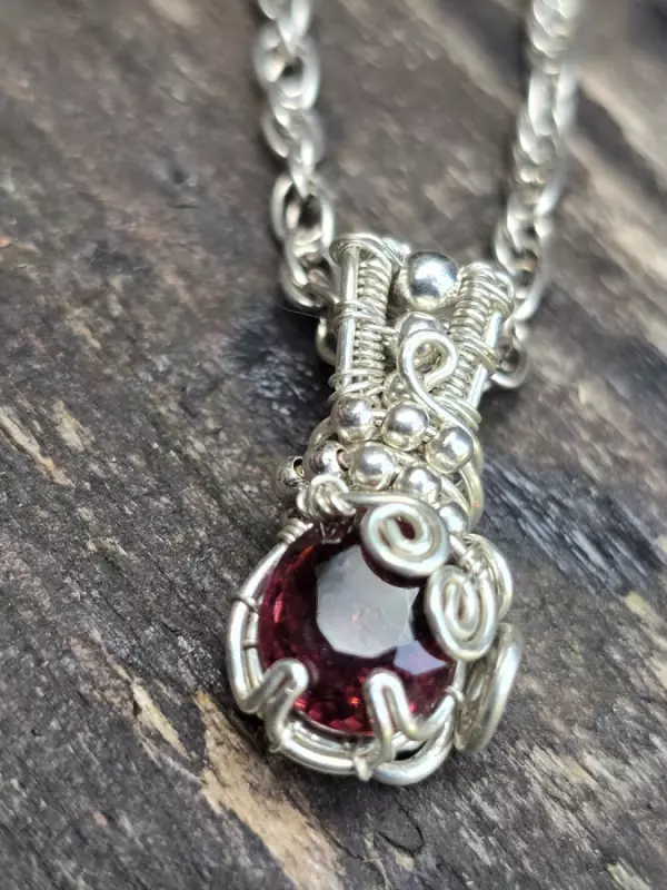 Image d'illustration du produit Pendentif argent et tourmaline rose