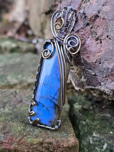 Image de couverture du produit Pendentif labradorite bleue rectangle