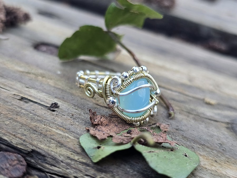 Image d'illustration du produit Bague agate  bleue