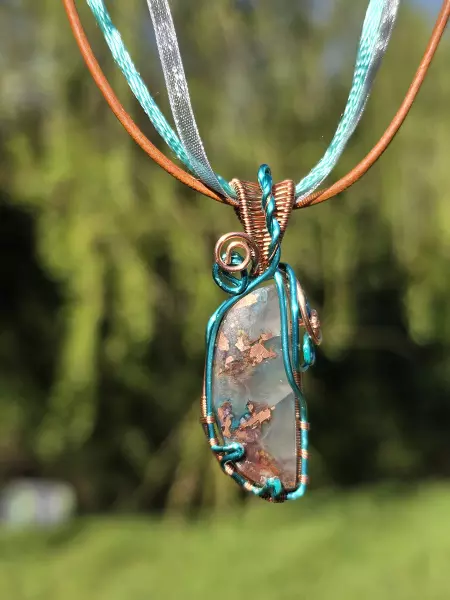 Image de couverture du produit Pendentif agate cuprifère à chrysocolle