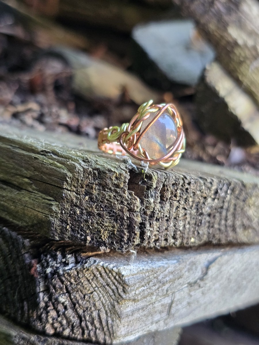 Image d'illustration du produit Bague labradorite strie bleue