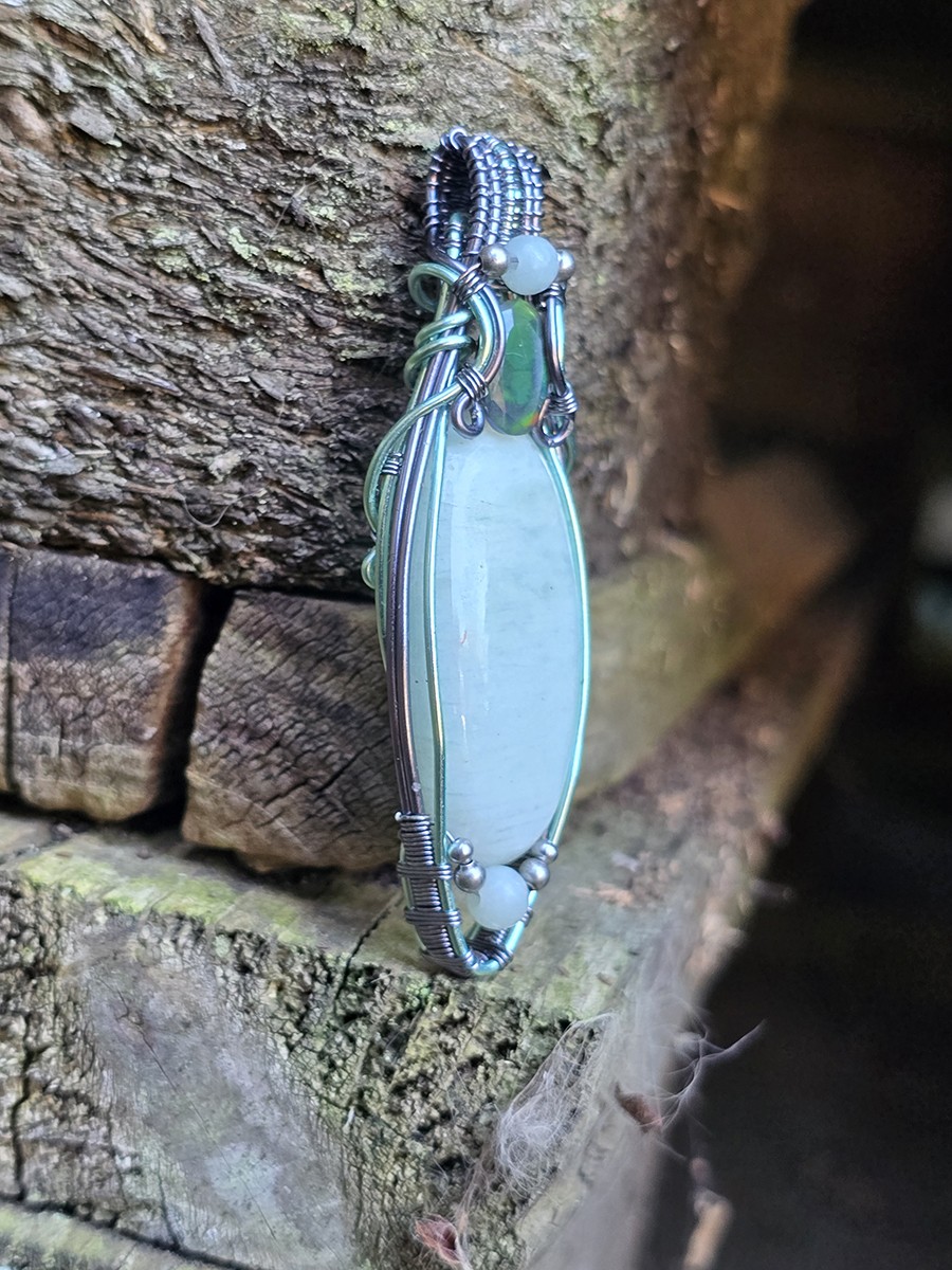 Image d'illustration du produit Pendentif amazonite et opale fumée