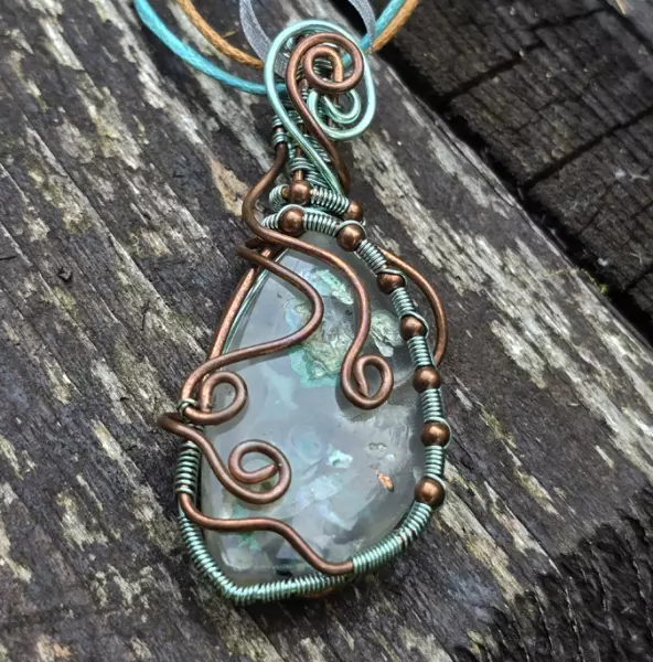 Image de couverture du produit Pendentif agate cuprifère à chrysocolle
