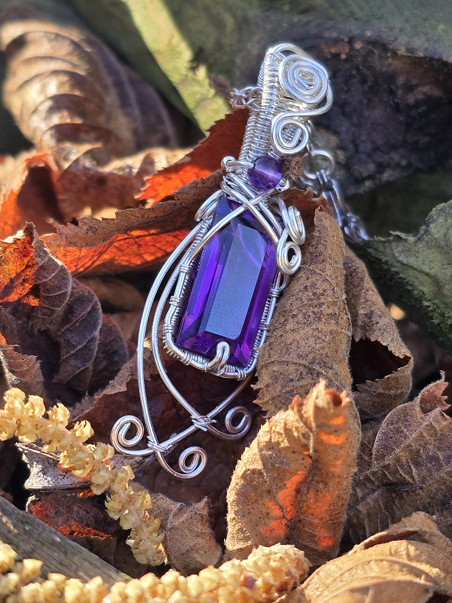 Image d'illustration du produit Pendentif grande améthyste et argent