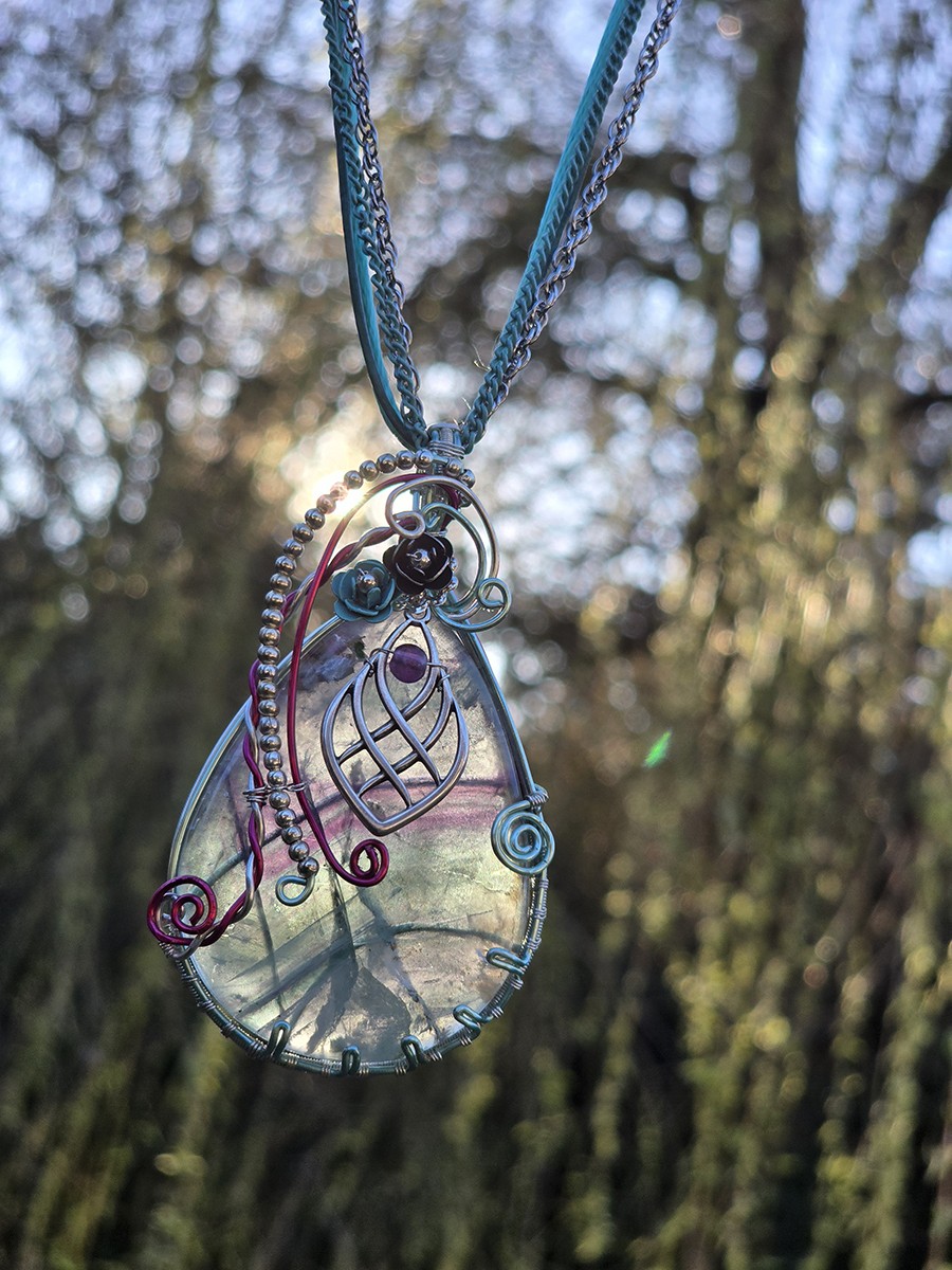Image de couverture du produit Pendentif fluorite rubannée