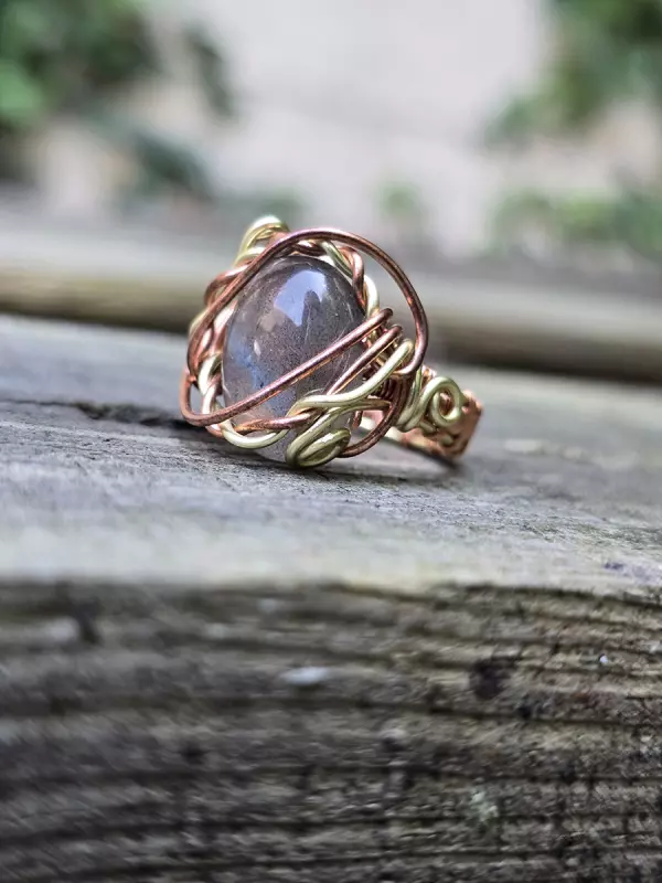 Image d'illustration du produit Bague labradorite strie bleue