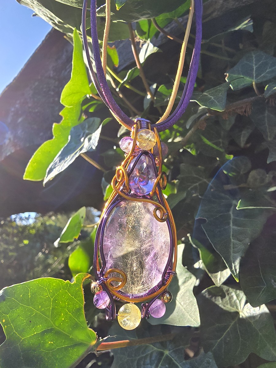 Image d'illustration du produit Pendentif amétrine et améthyste