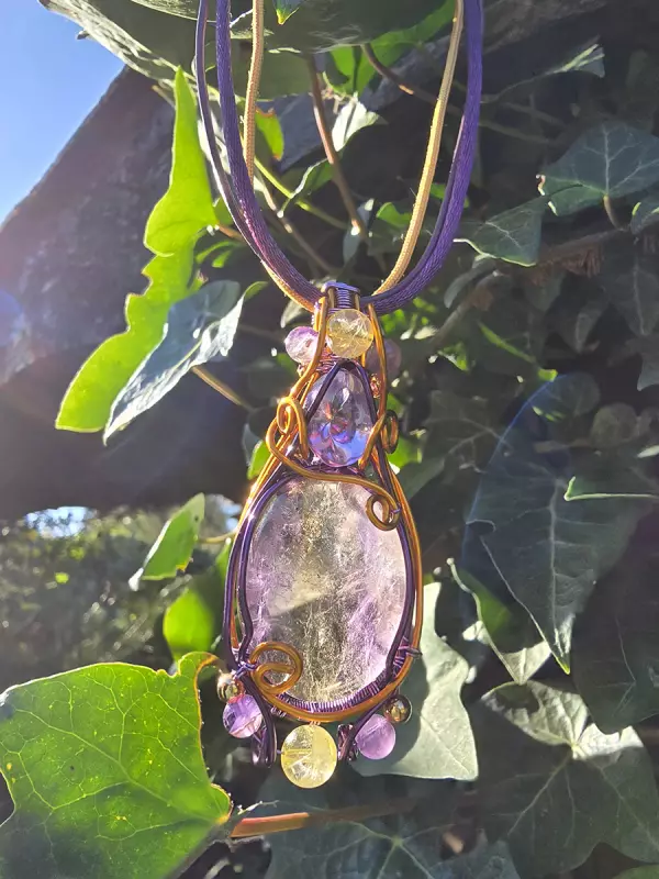 Image d'illustration du produit Pendentif amétrine et améthyste
