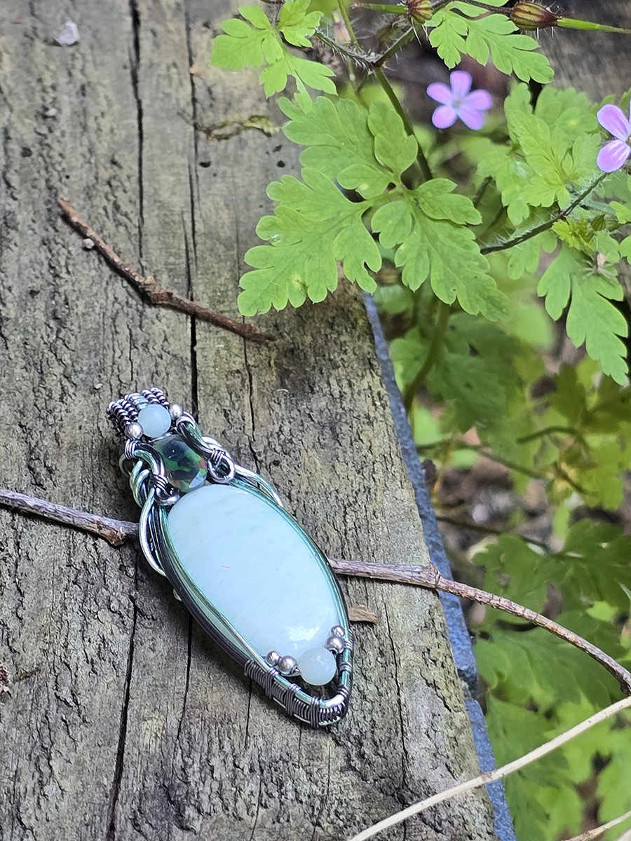 Image d'illustration du produit Pendentif amazonite et opale fumée