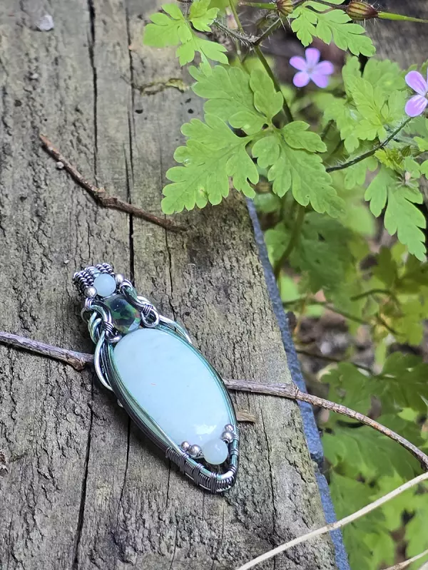 Image d'illustration du produit Pendentif amazonite et opale fumée
