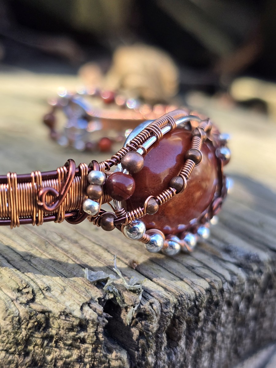 Image d'illustration du produit Bracelet rigide Jaspe rouge