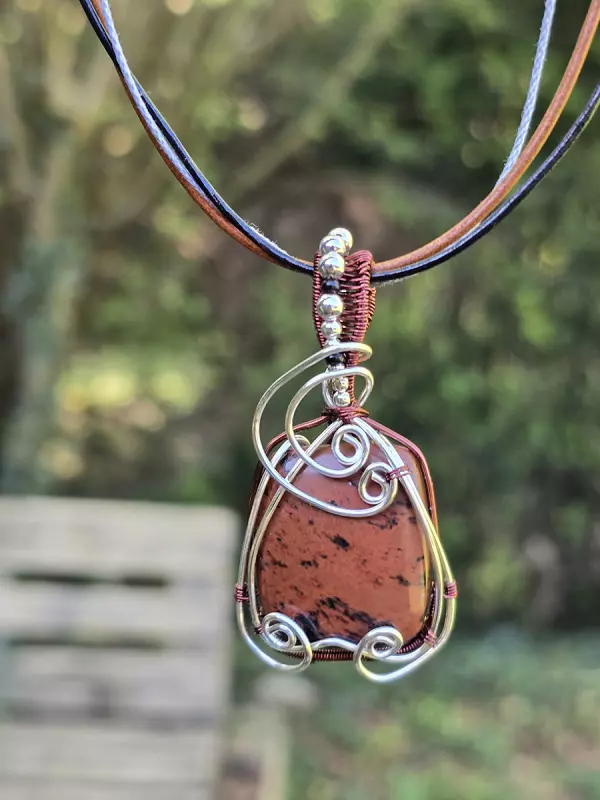 Image d'illustration du produit Pendentif obsidienne acajou