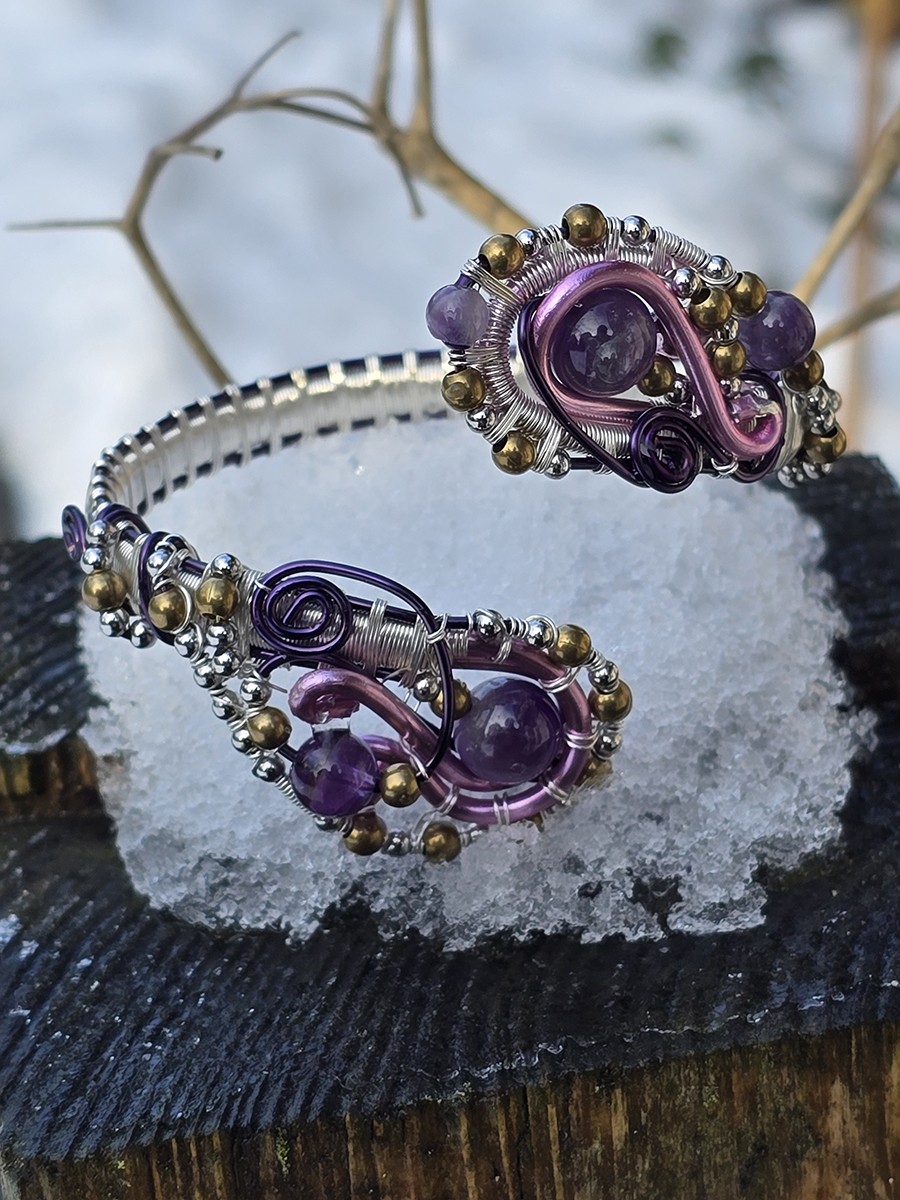 Image d'illustration du produit Bracelet serpent améthyste