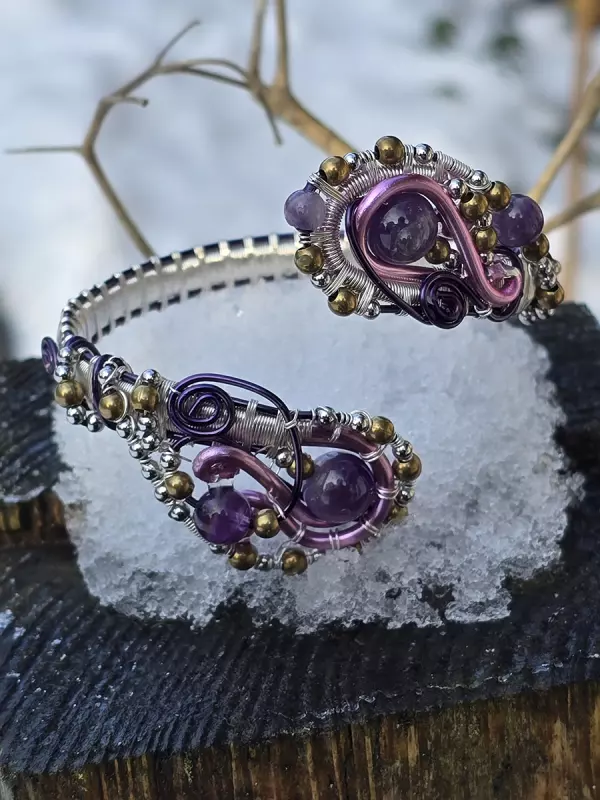 Image d'illustration du produit Bracelet serpent améthyste