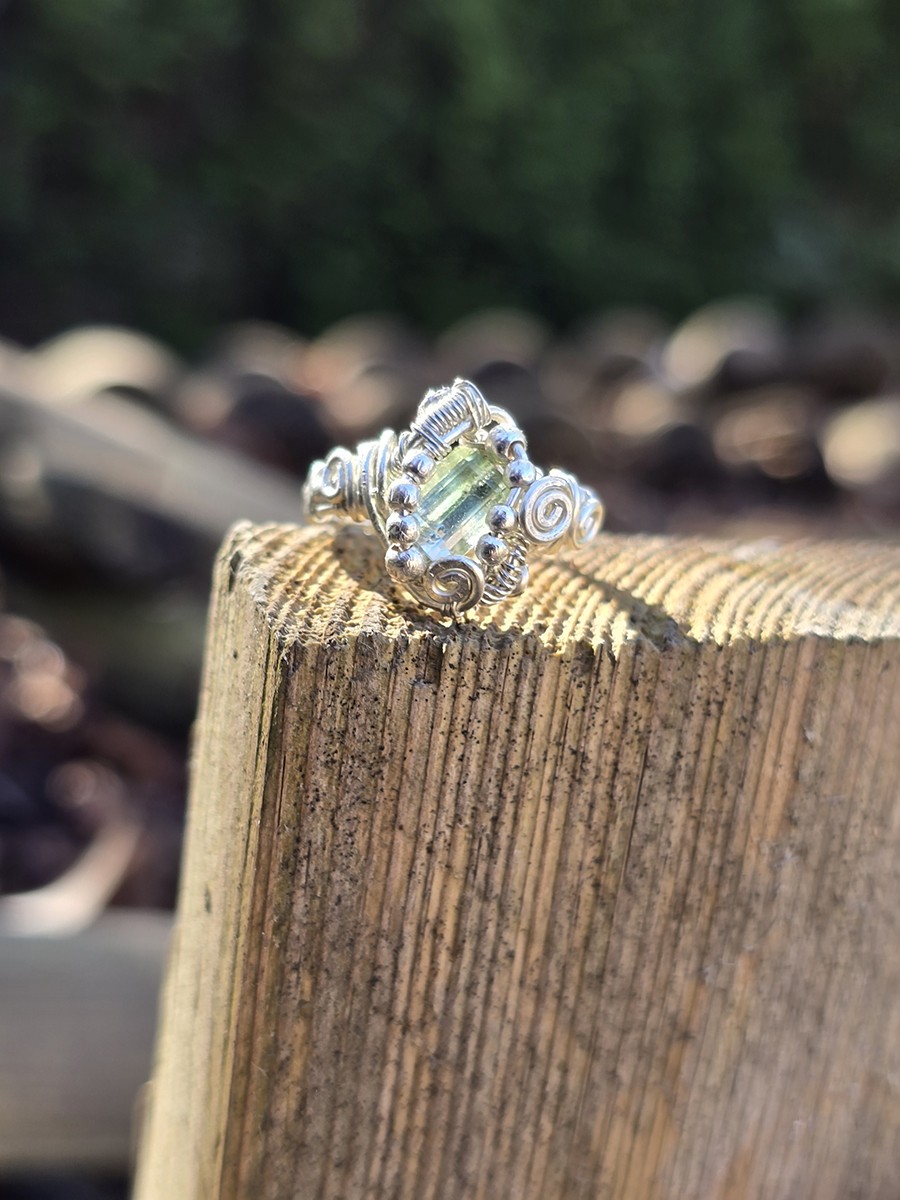 Image de couverture du produit Bague en argent tourmaline bleu-vert