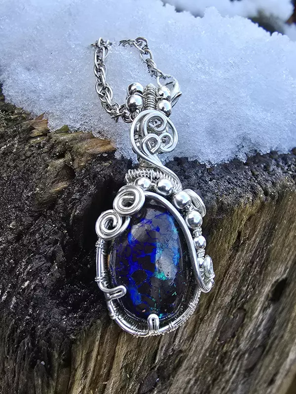 Image d'illustration du produit Pendentif opale boulder et argent