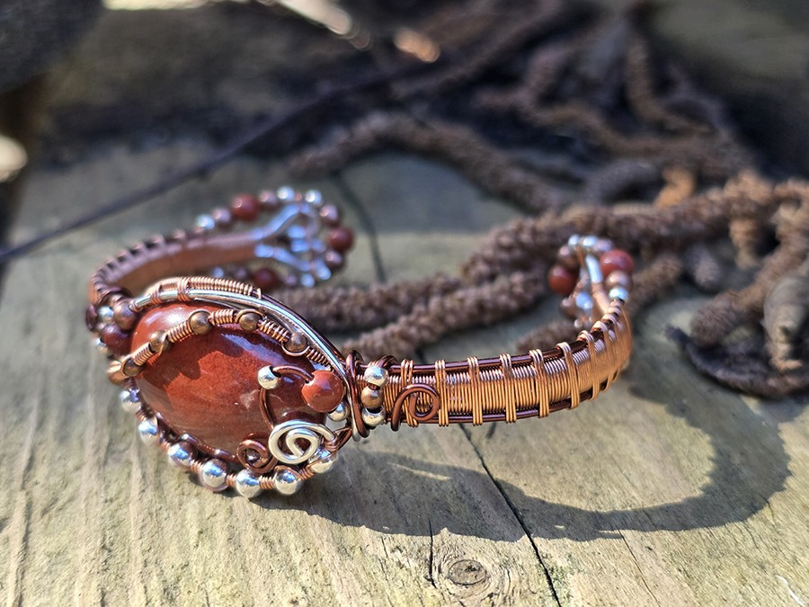 Image d'illustration du produit Bracelet rigide Jaspe rouge