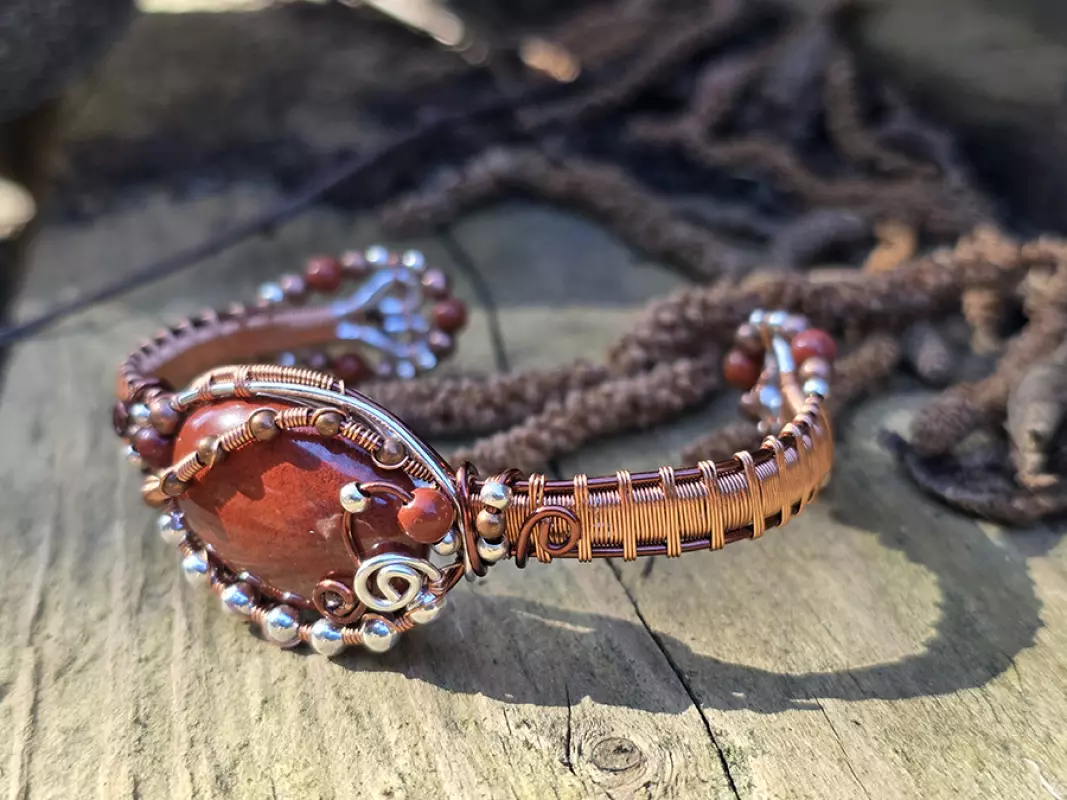 Image d'illustration du produit Bracelet rigide Jaspe rouge