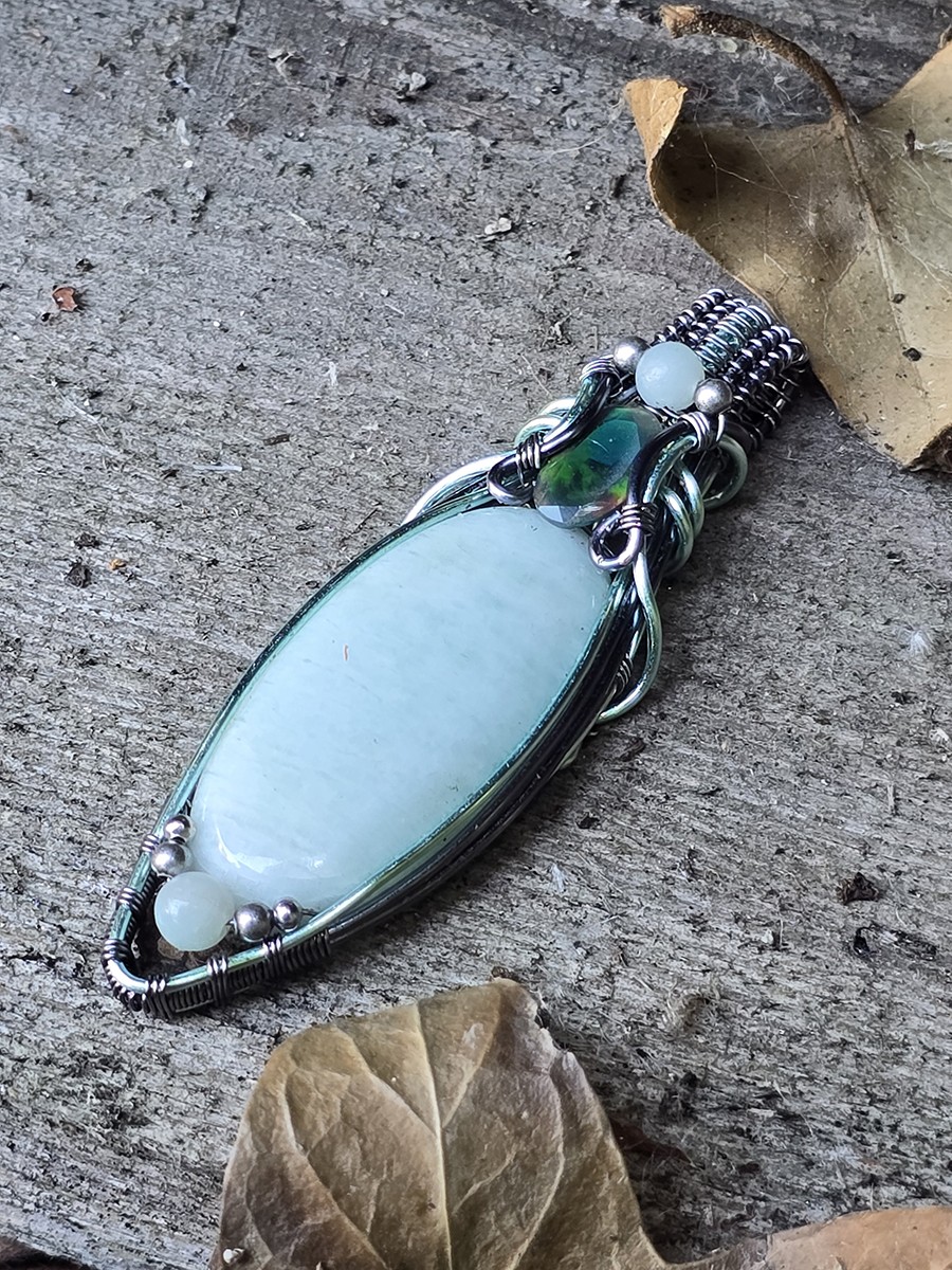 Image de couverture du produit Pendentif amazonite et opale fumée