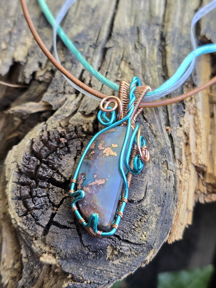 Image d'illustration du produit Pendentif agate cuprifère à chrysocolle